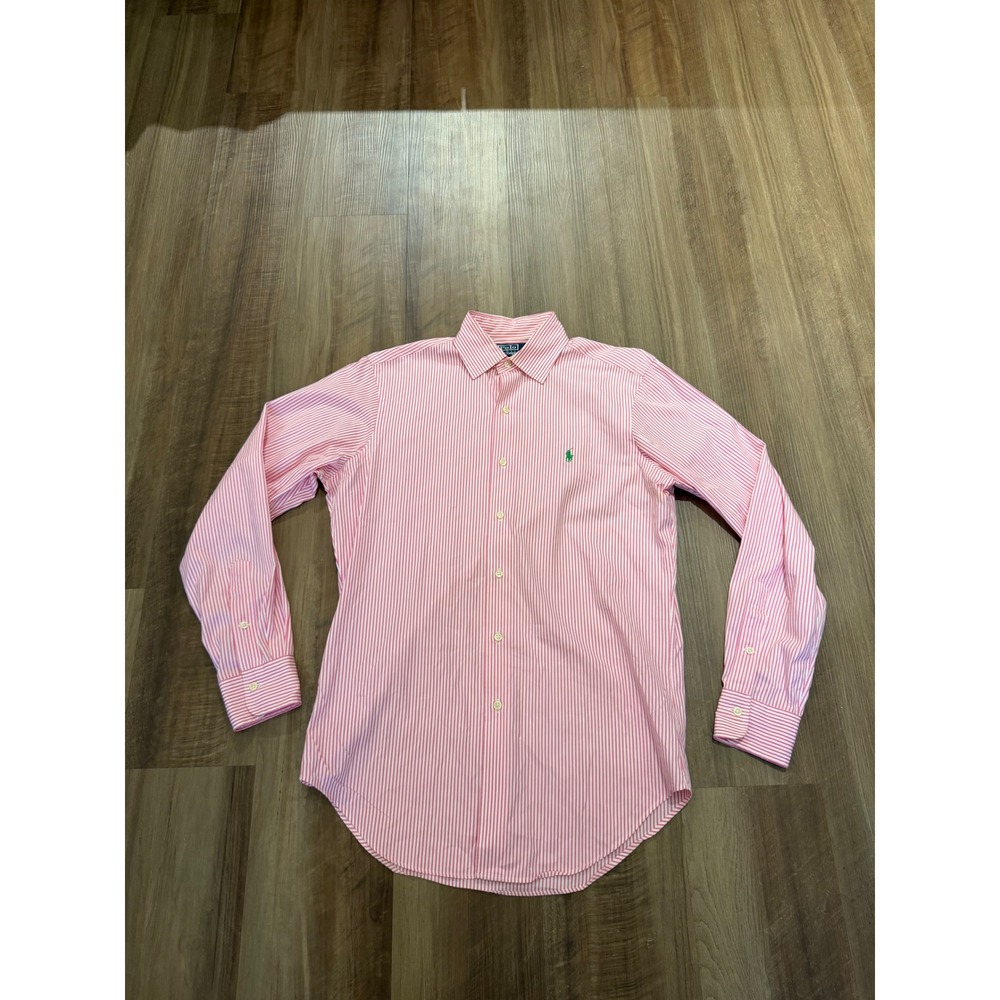 Polo Ralph Lauren Button Down Mens S Pink Striped Bradford Classic Fit Shirt
